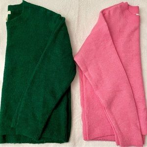 2 H&M Pink and Green Sweaters